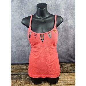Patagonia Womens S Red Aztec Spaghetti Strap Cami Tank Lounge Top Organic Cotton